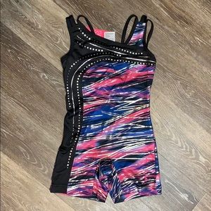 Girls size small gymnastics one piece biketard